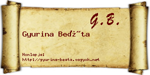 Gyurina Beáta névjegykártya