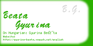 beata gyurina business card